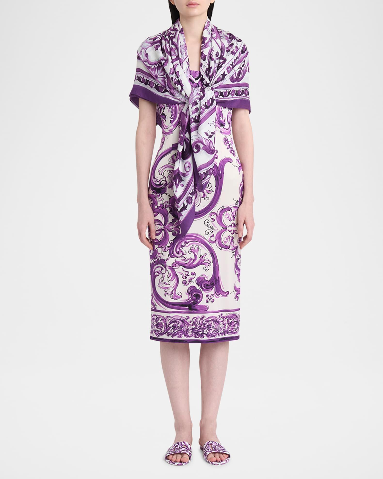Majolica-Print Foulard Scarf Product Image