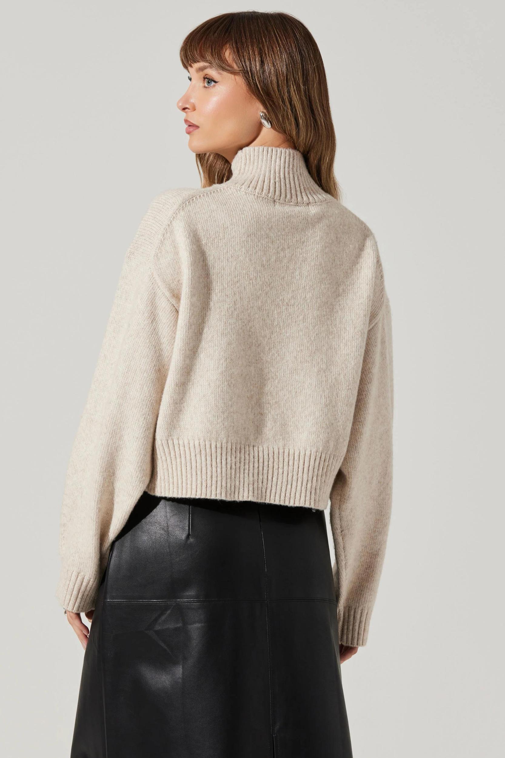 Fiala Mock Neck Sweater - Oatmeal Product Image