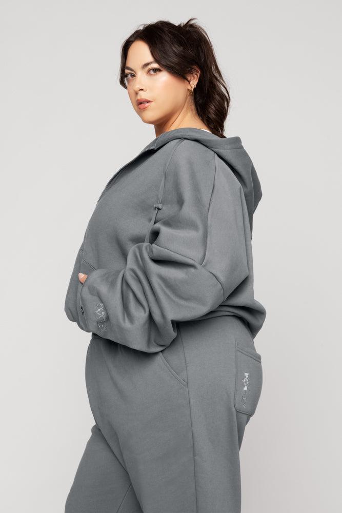 Zip Cloud Hoodie - Smoke Product Image
