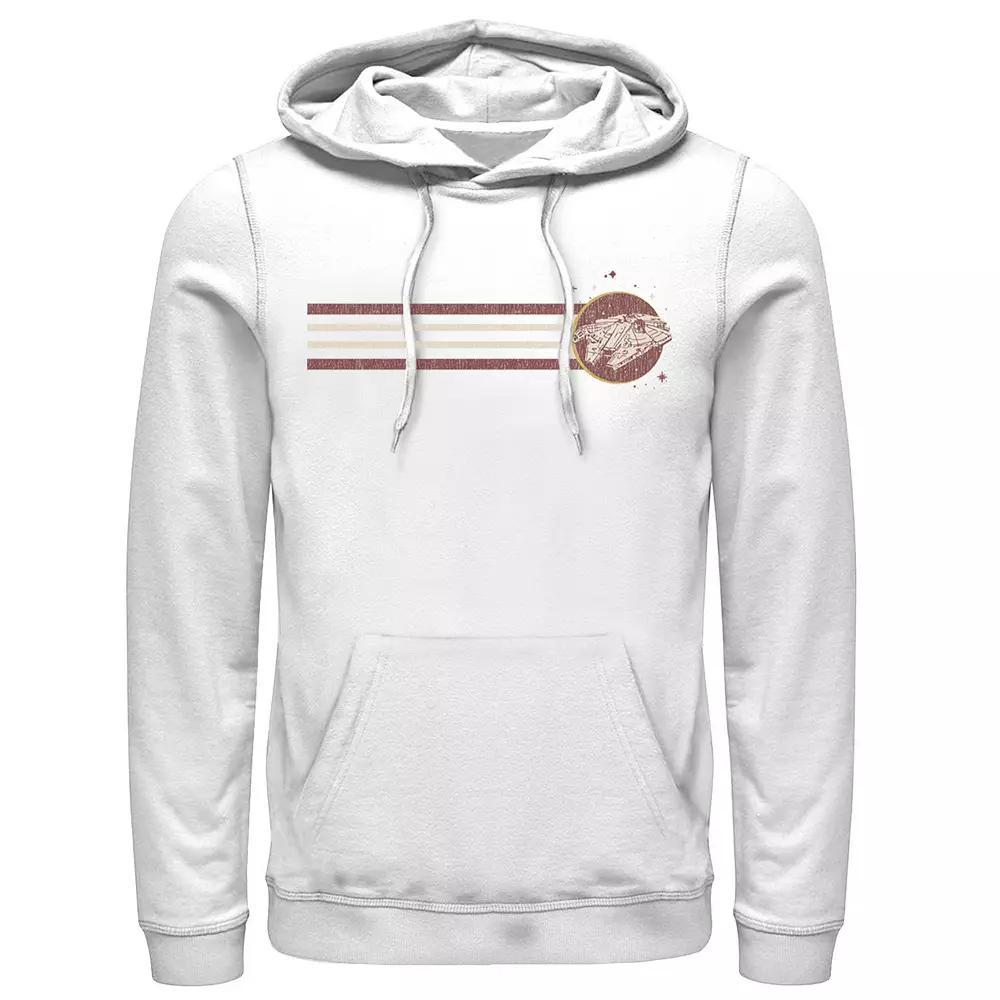 Men's Star Wars Millennium Falcon Retro Striped Hoodie, Size: Medium, White Product Image