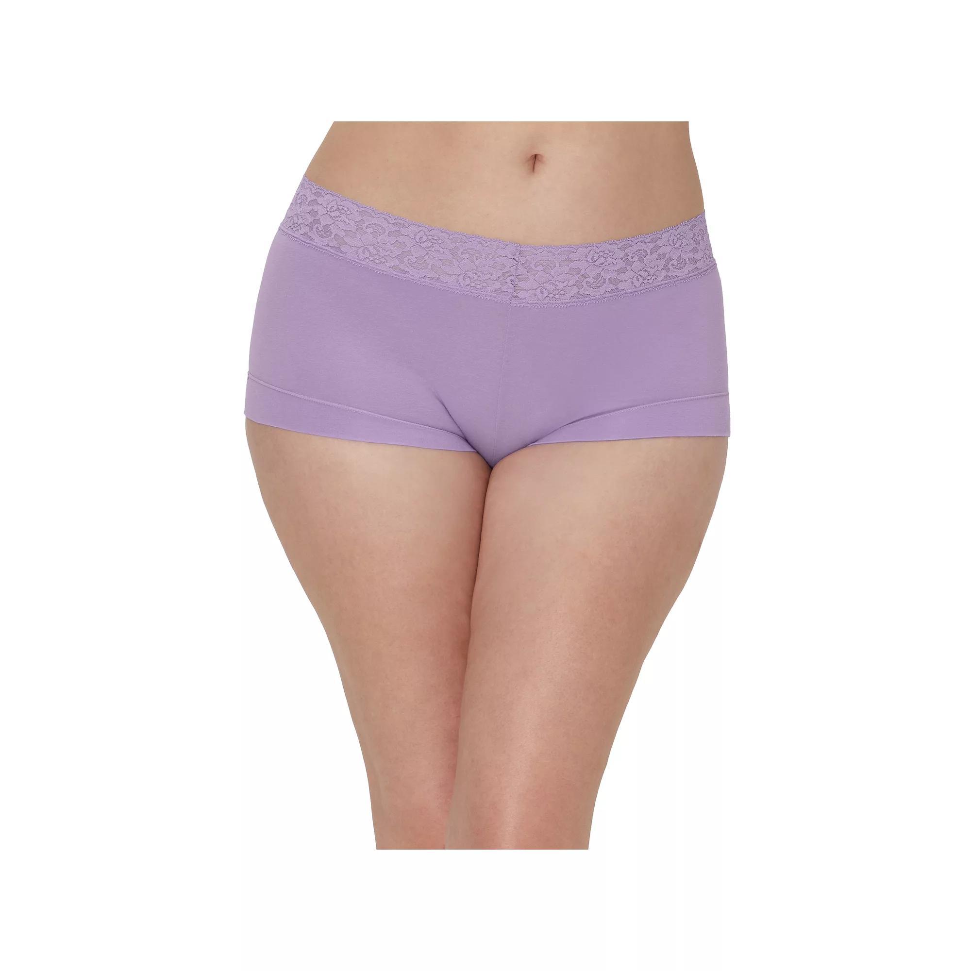 Maidenform Dream Cotton Lace-Trim Boyshort Underwear 40859, Womens Product Image