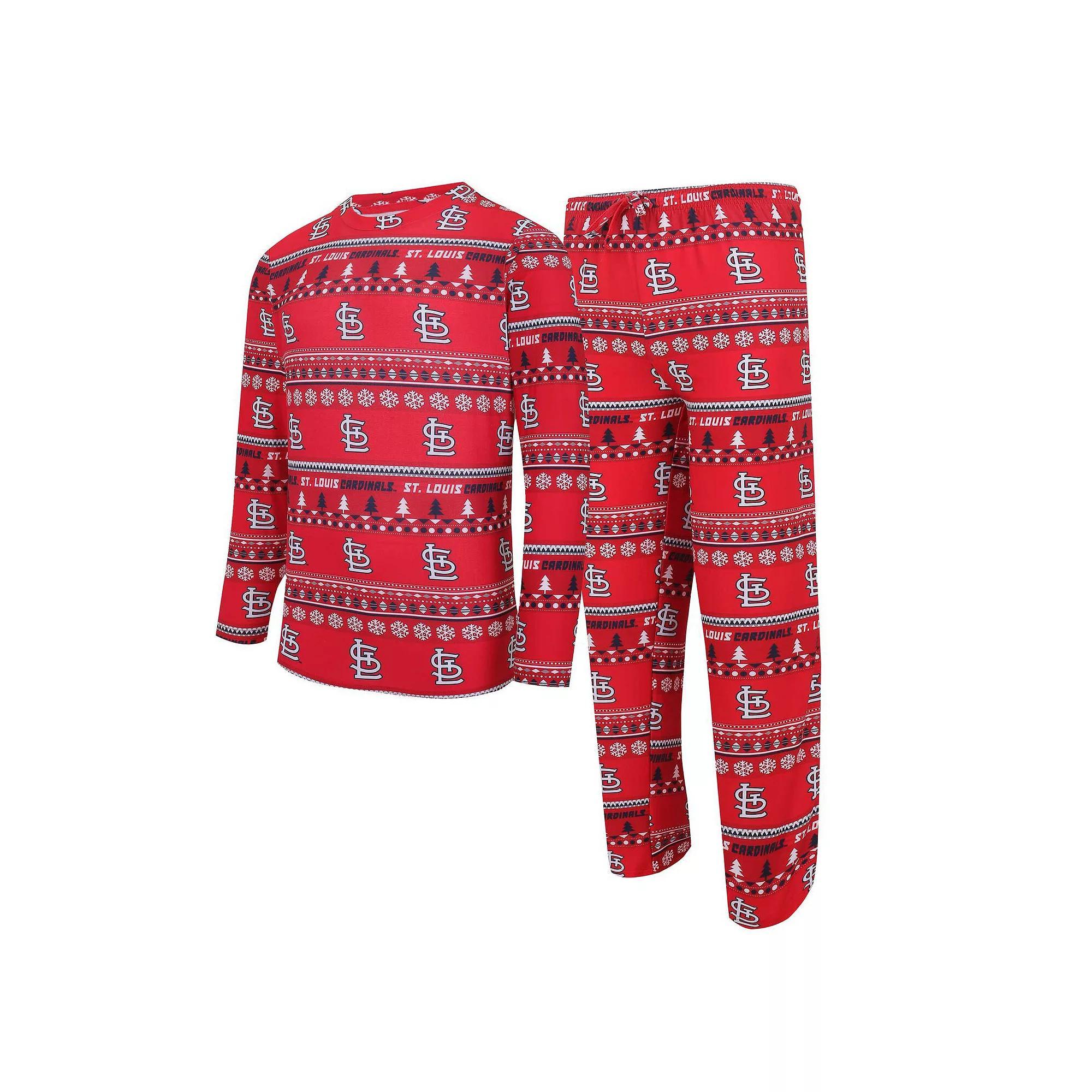 Men's Concepts Sport Red St. Louis Cardinals Knit Ugly Sweater Long Sleeve Top & Pants Set, Size: Large Product Image