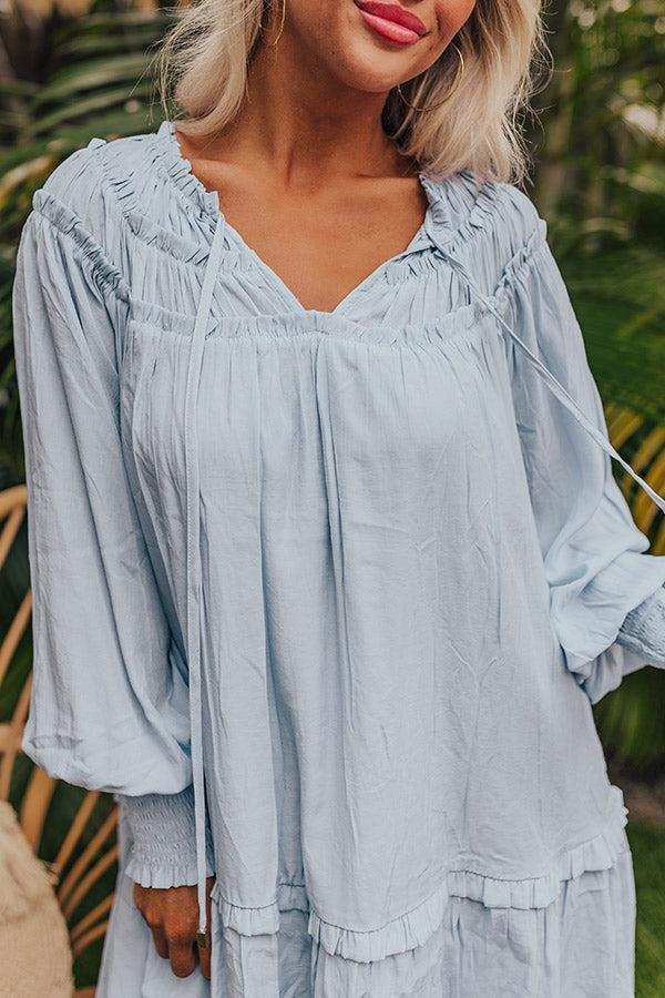 Brunch On The Coast Shift Dress in Sky Blue Product Image