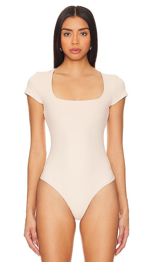 Free People Square Neck Cap Sleeve Knit Bodysuit Product Image