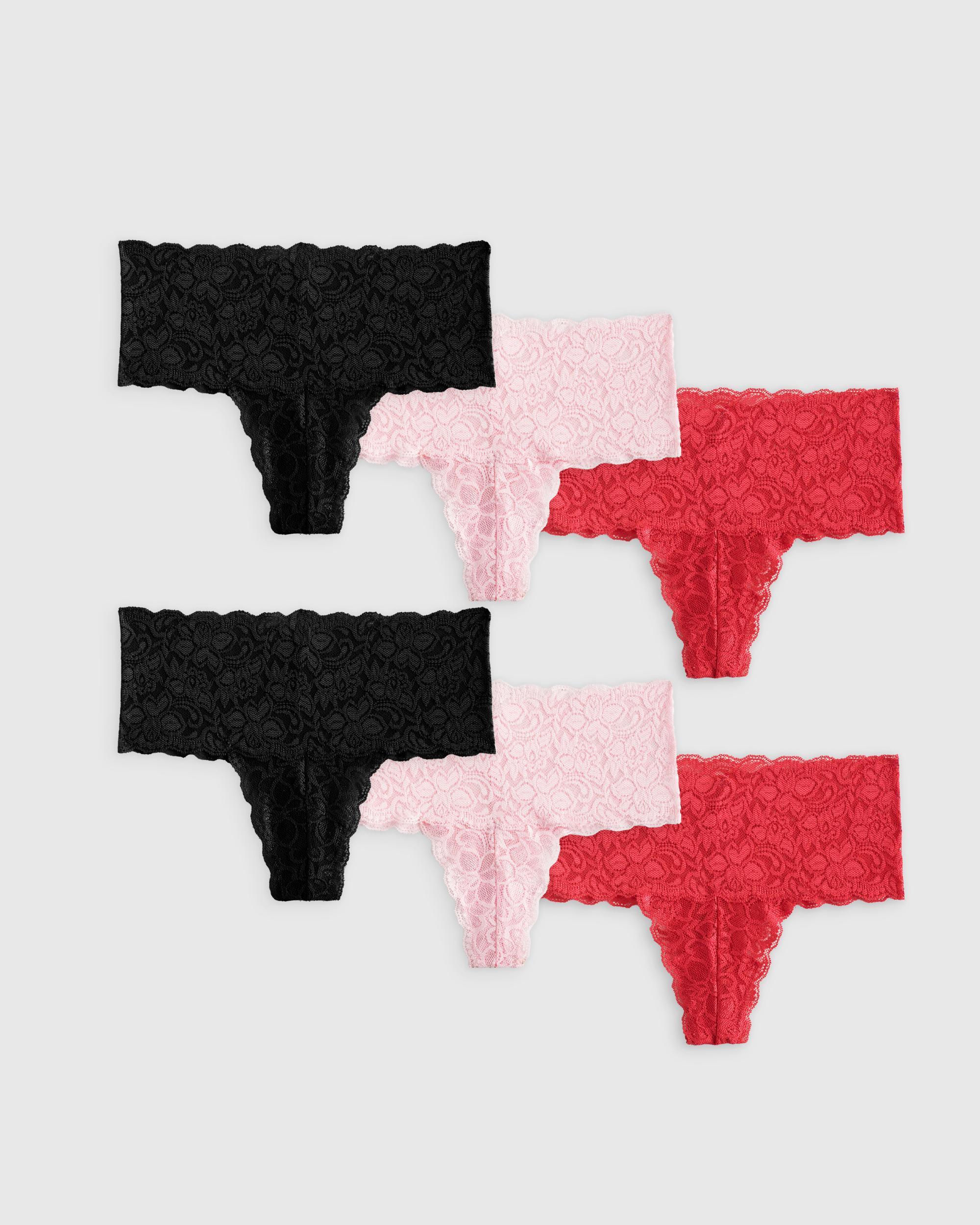 Quince | Women's Stretch Lace Thong Size XL, Nylon/Spandex Product Image