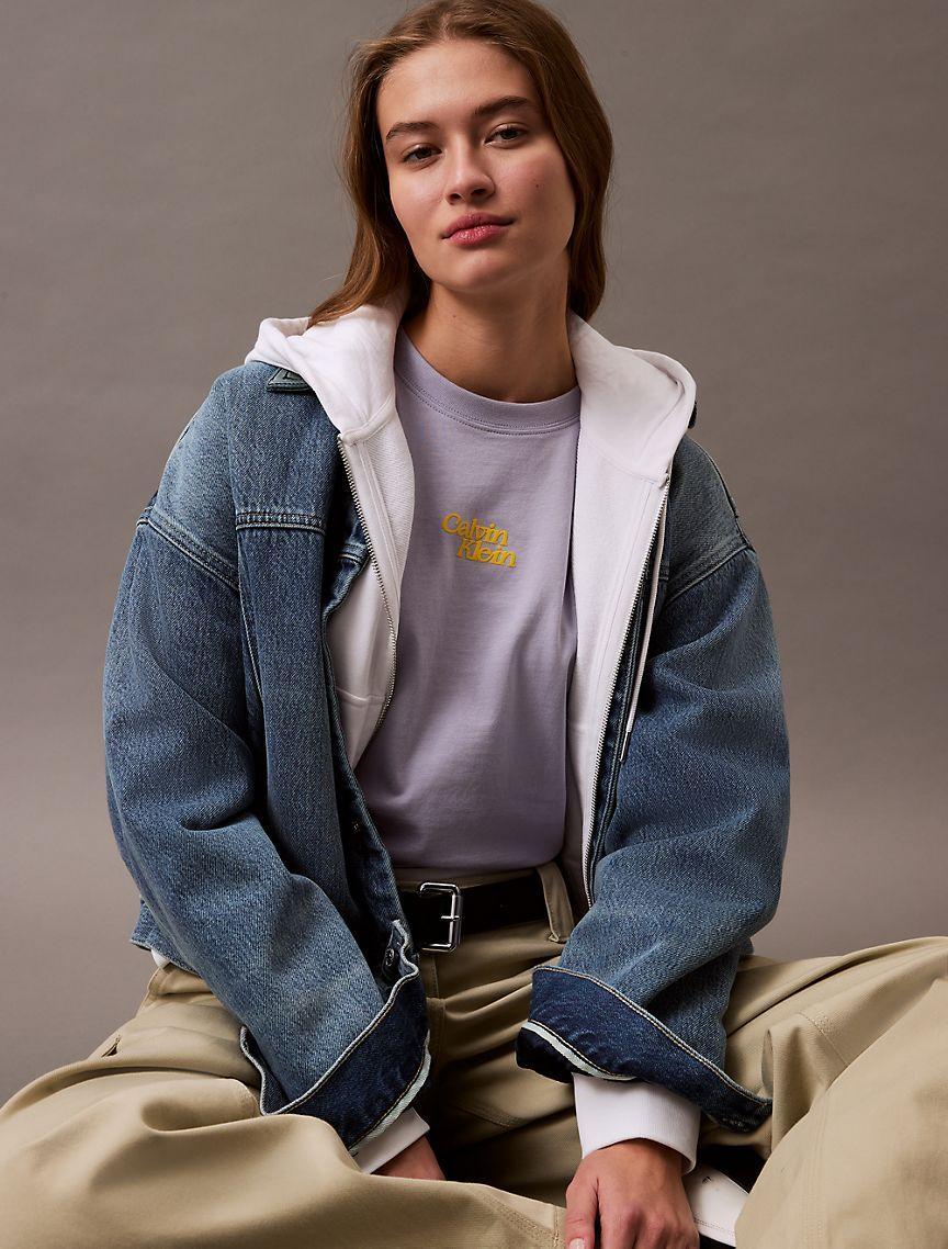 Flocked Logo Graphic Slim T-Shirt Product Image