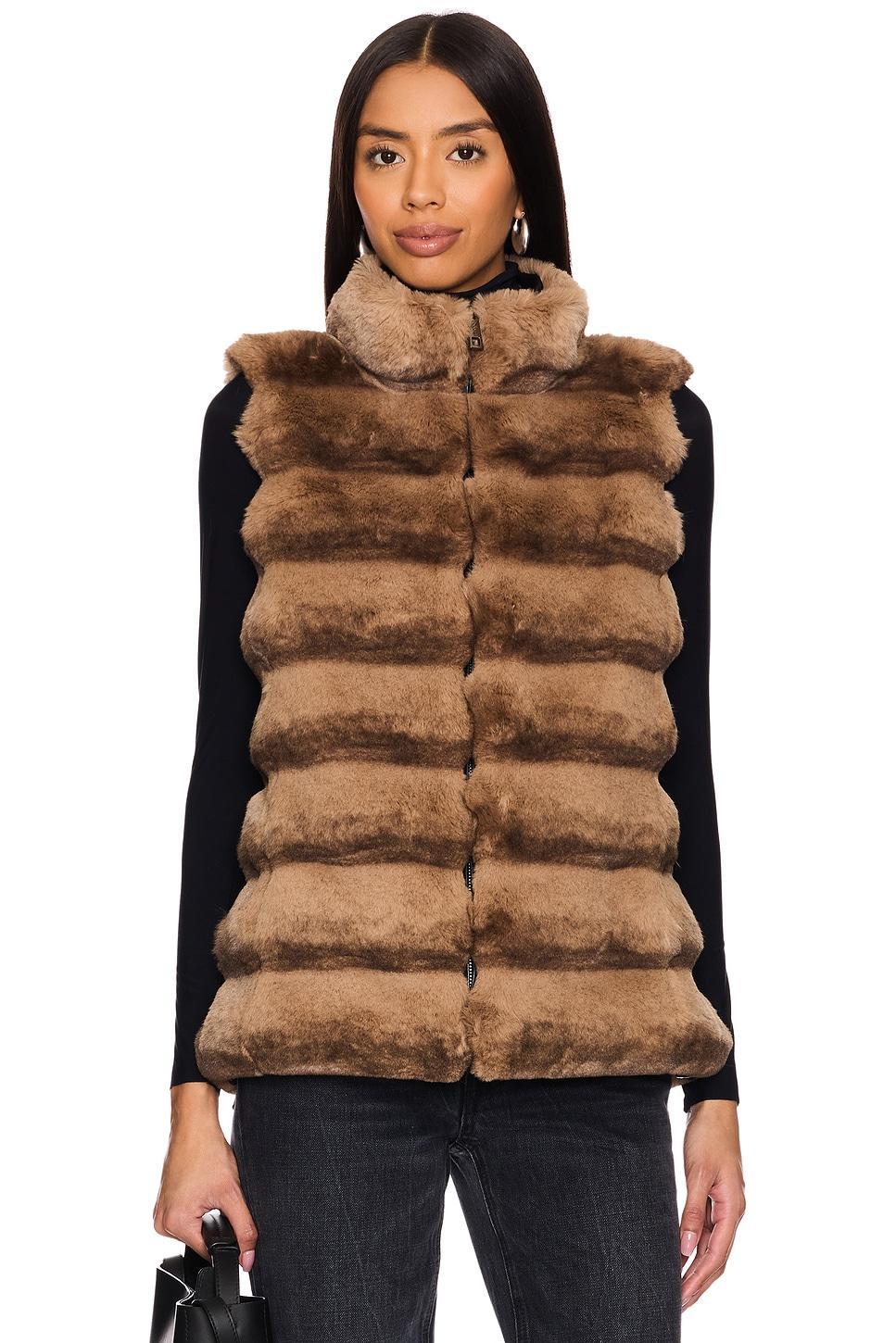 Plush Faux Fur Reversible Vest jocelyn Product Image