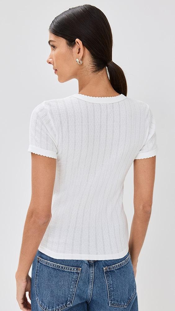 Womens Pointelle Crewneck T-Shirt Product Image