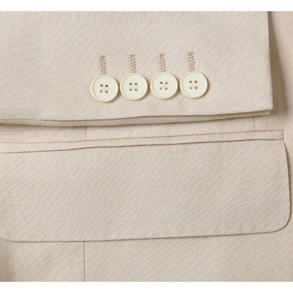 Men's Tan 2-Piece Slim Fit Linen Suit Male Product Image