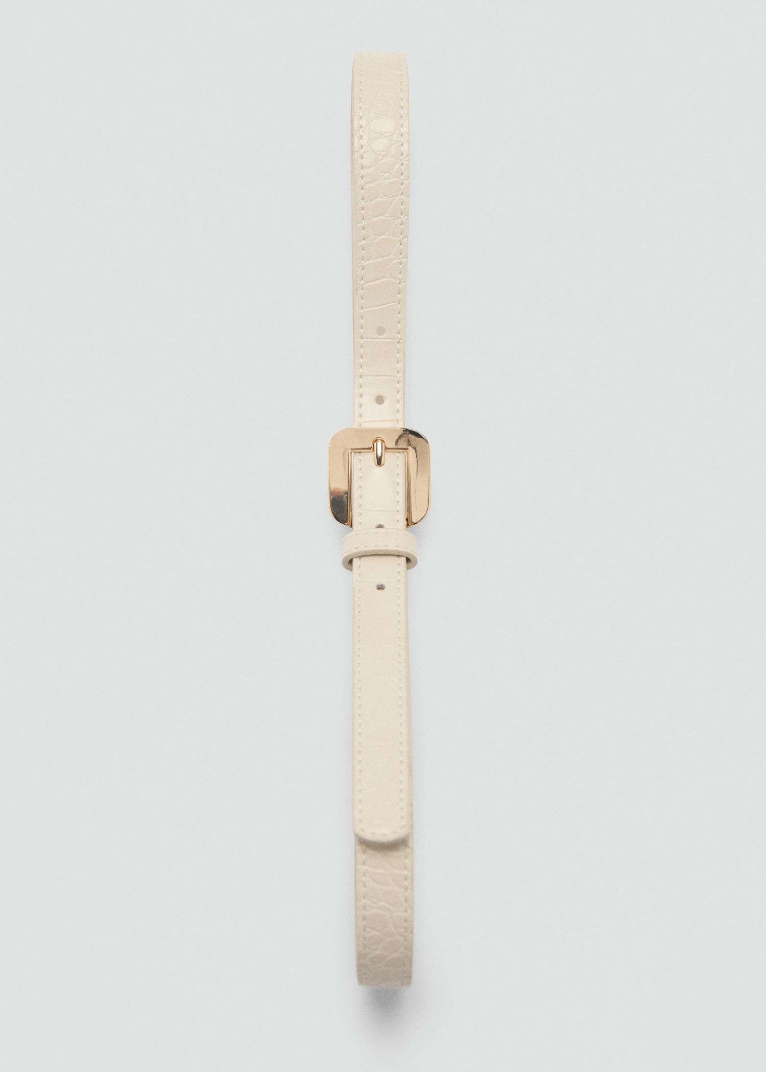 Croco leather-effect belt - Women | MANGO USA Product Image