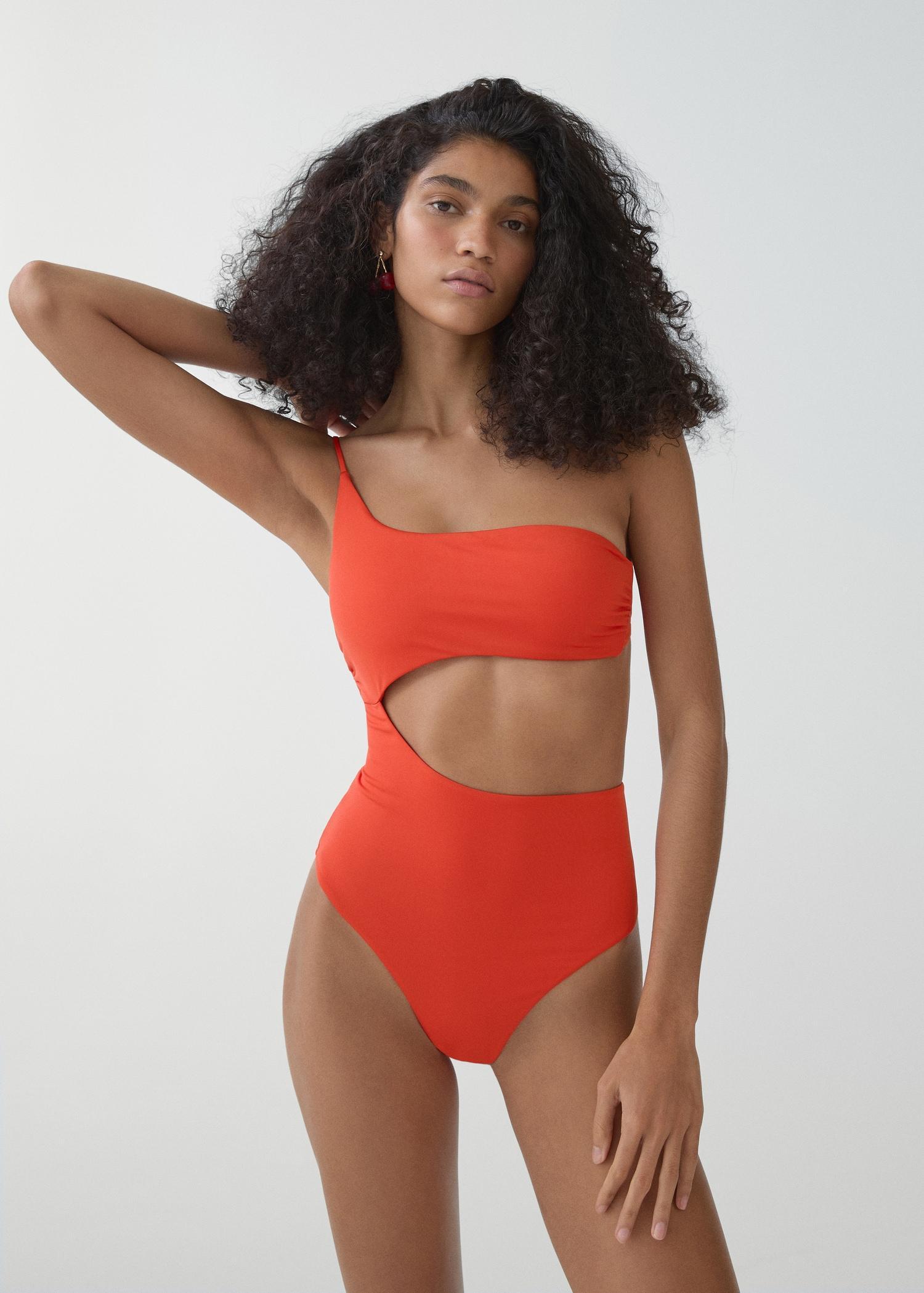 Swimsuit with asymmetrical opening - Women | MANGO USA Product Image