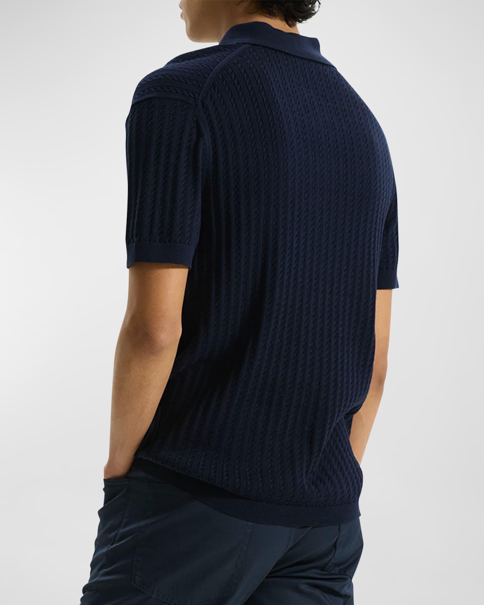 Men's Cable-Knit Polo Sweater Product Image
