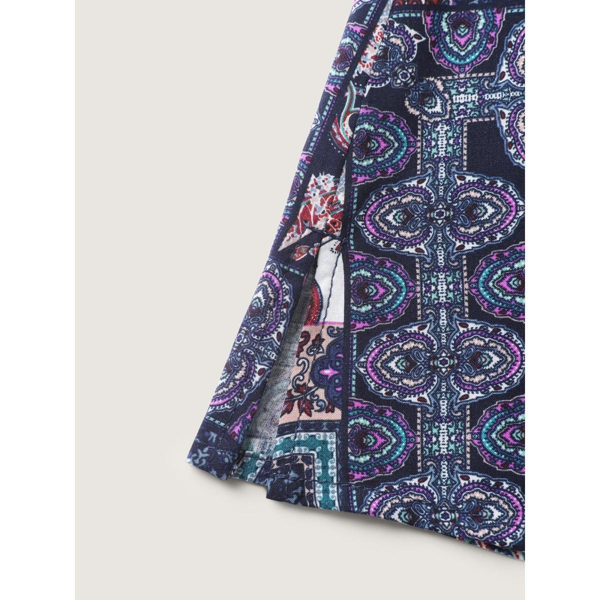 Plus Size Rayon Floral Contrast Collage Tank Top Women Multicolor V-neck Vacation Tank Tops Camis BloomChic 28/5X Product Image