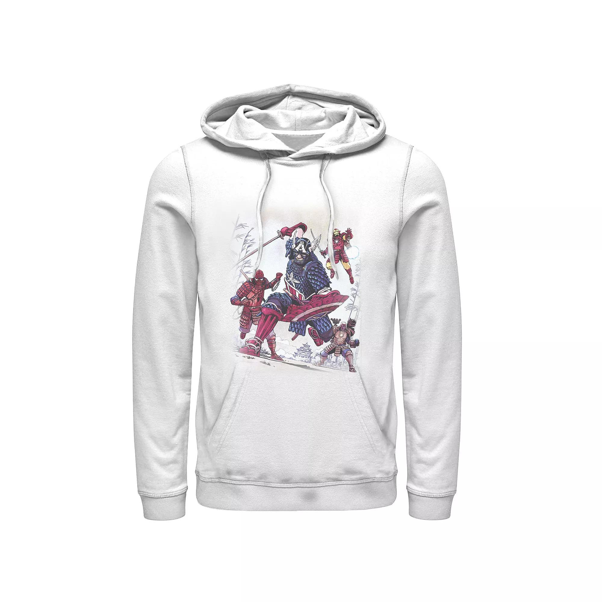 Men's Marvel Avengers Assemble Samurai Warriors Graphic Hoodie, Size: Small, White Product Image