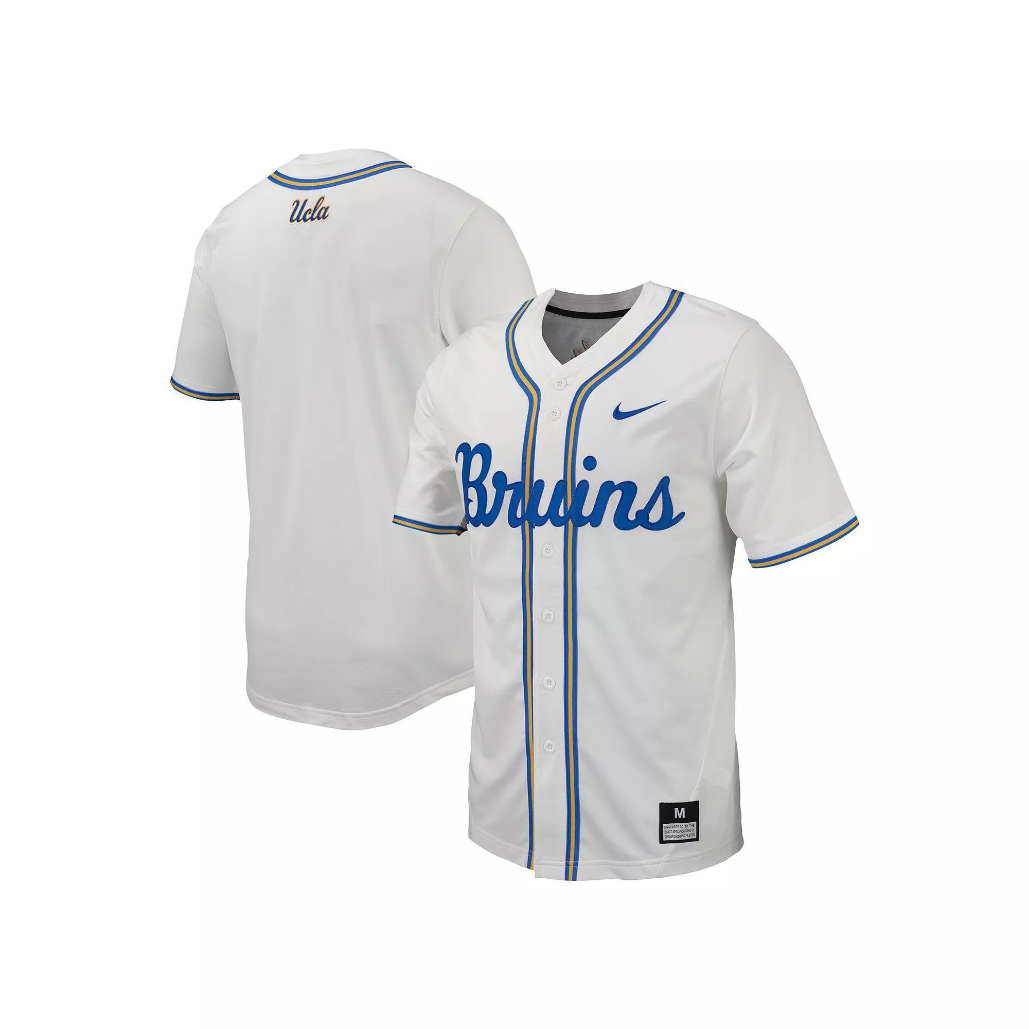 Men's Nike White UCLA Bruins Replica Full-Button Baseball Jersey, Size: Medium Product Image