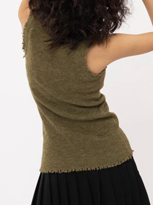 Spider Jacquard Raw Trim Tank Top Product Image