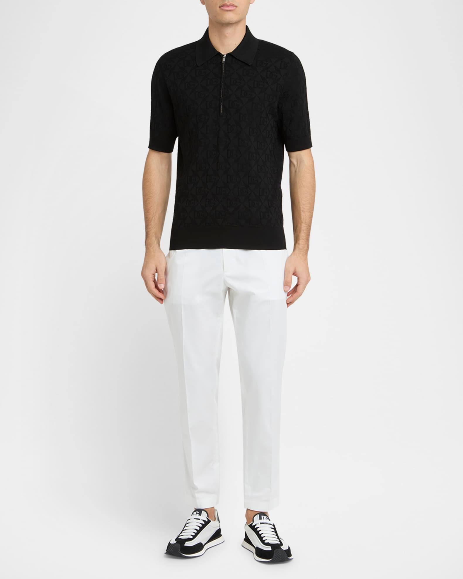 Men's DG Jacquard Quarter-Zip Polo Shirt Product Image