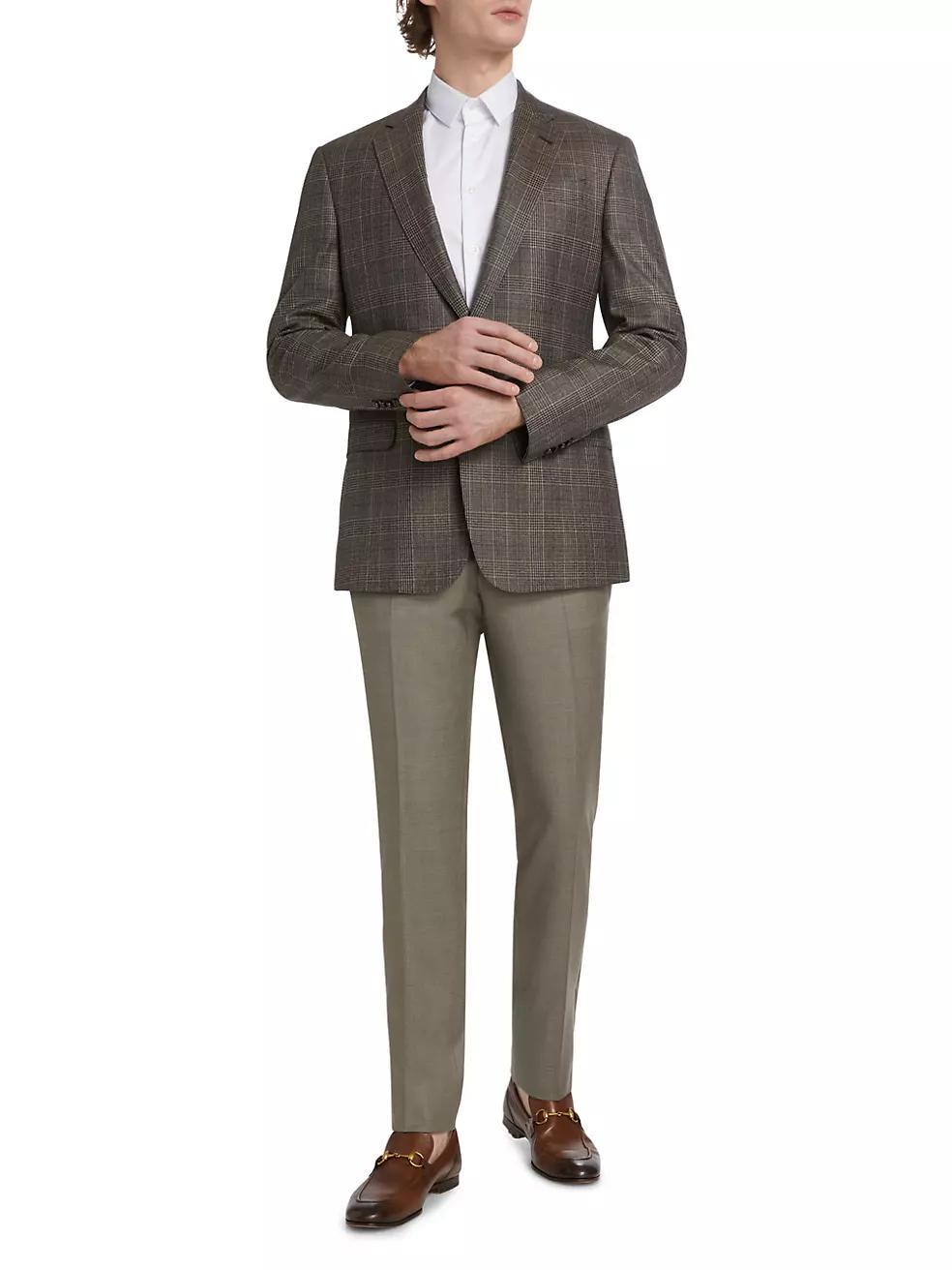 Plaid Wool Two-Button Sport Coat Product Image