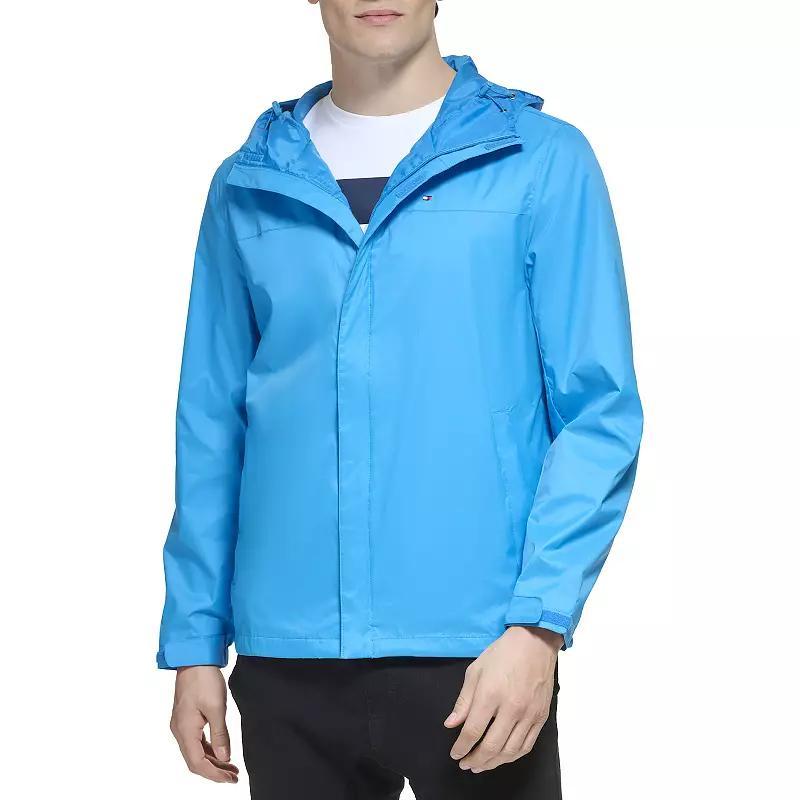 Men's Tommy Hilfiger Hooded Rain Jacket, Size: 3XL, Bright Blue Product Image