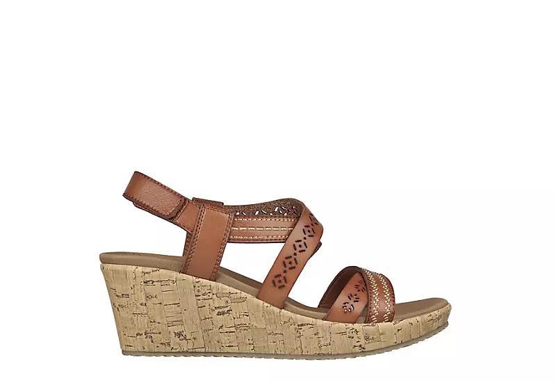 Skechers Cali® Beverlee Delicate Glow Women's Wedge Sandals, Size: 10, Luggage Product Image