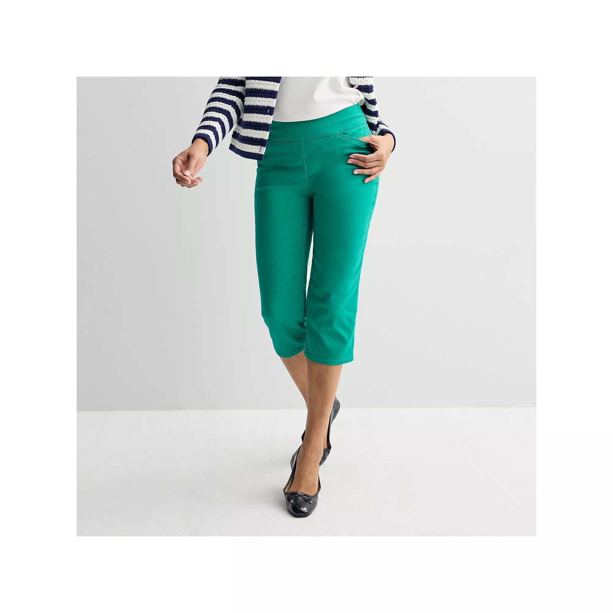 Women's Croft & Barrow® Effortless Stretch Capri Pants, Size: 10, Greenway Product Image