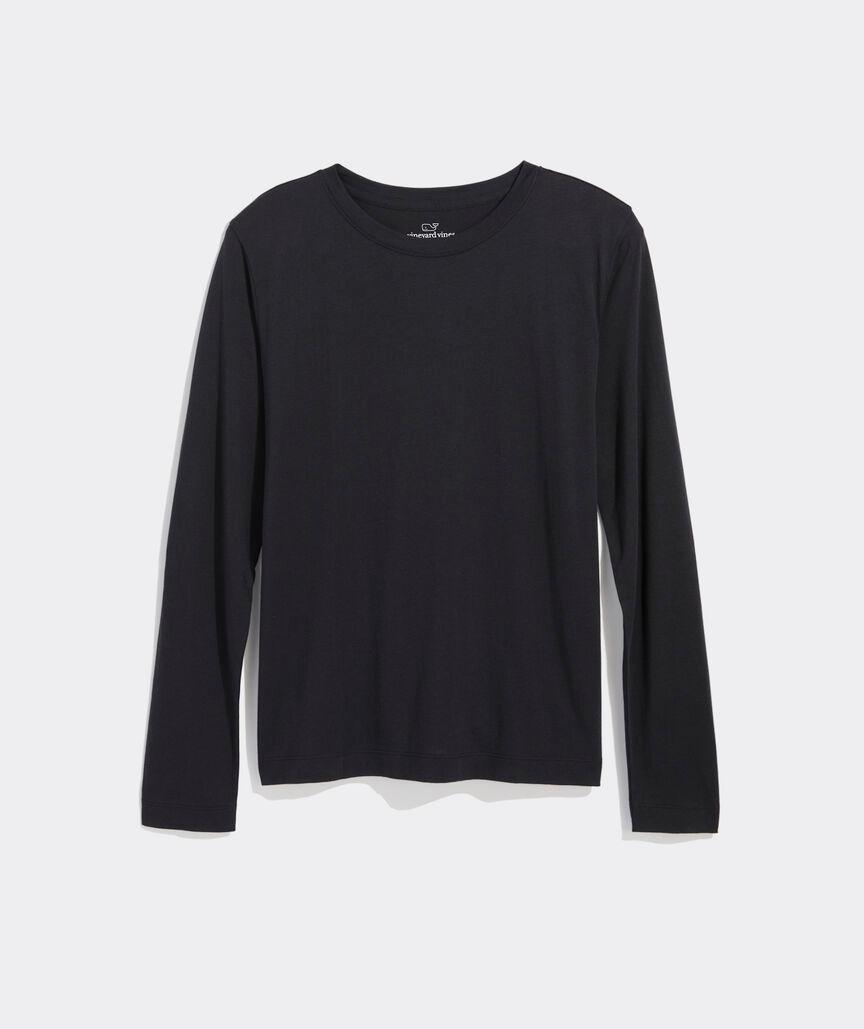 Pima Cotton Long-Sleeve Crewneck Tee Product Image