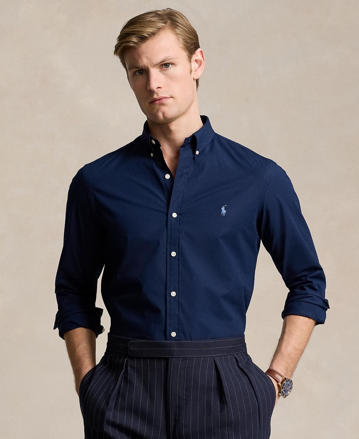 POLO RALPH LAUREN Men's Slim-fit Stretch Poplin Shirt In Polo Black Product Image