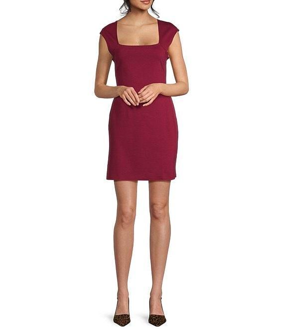 Moa Moa Square Neck Cap Sleeve Mini Dress Product Image