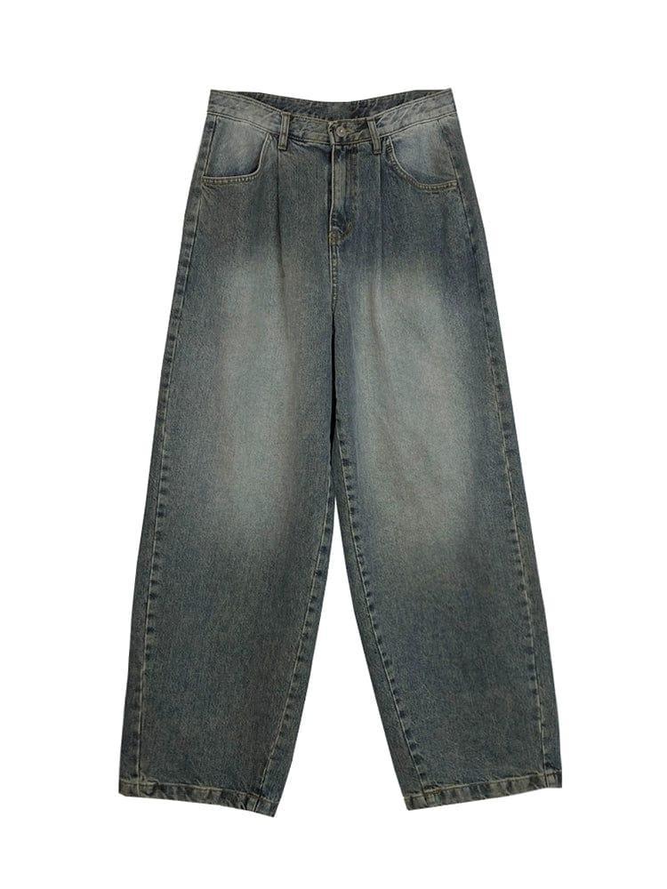 RT No. 11076 WASHED BLUE STRAIGHT DENIM JEANS Product Image