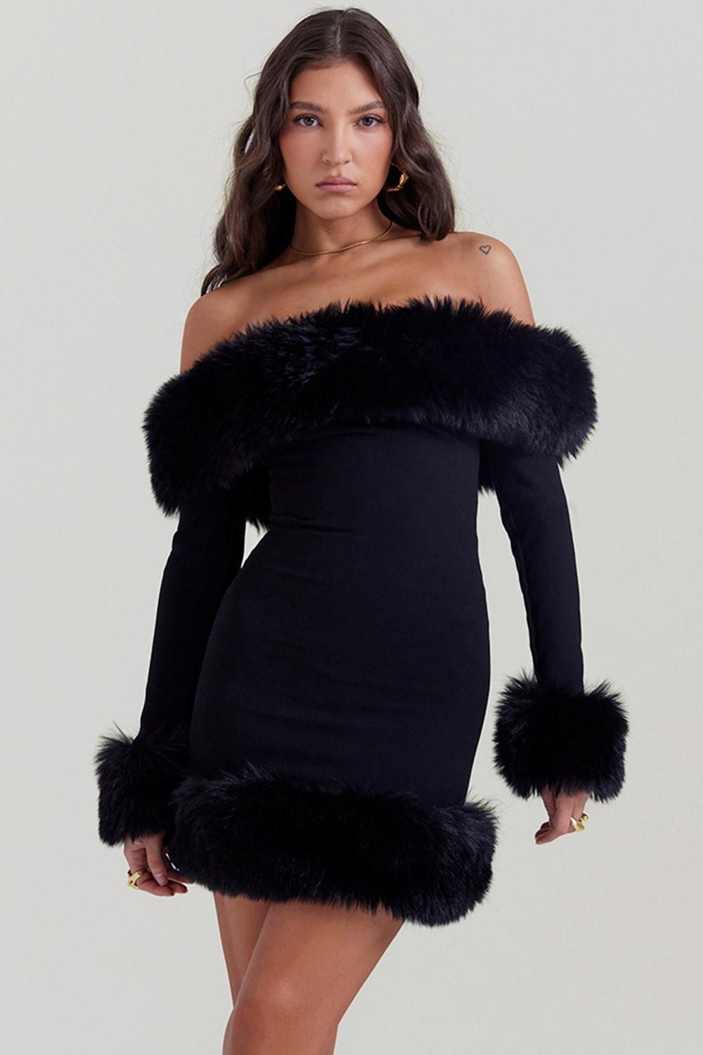 Keilani Black Mini Dress Product Image
