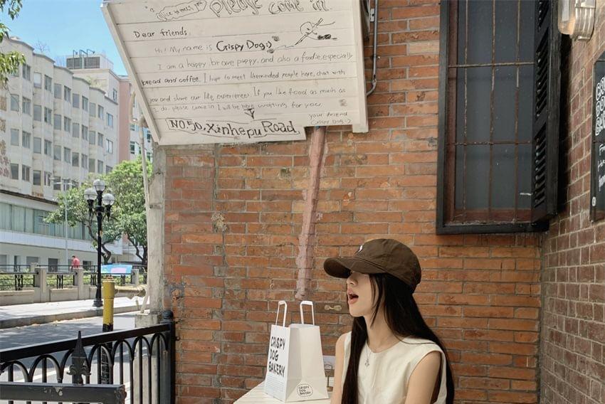 Crew Neck Plain Crop Tank Top / High Rise Wide Leg Pants Product Image
