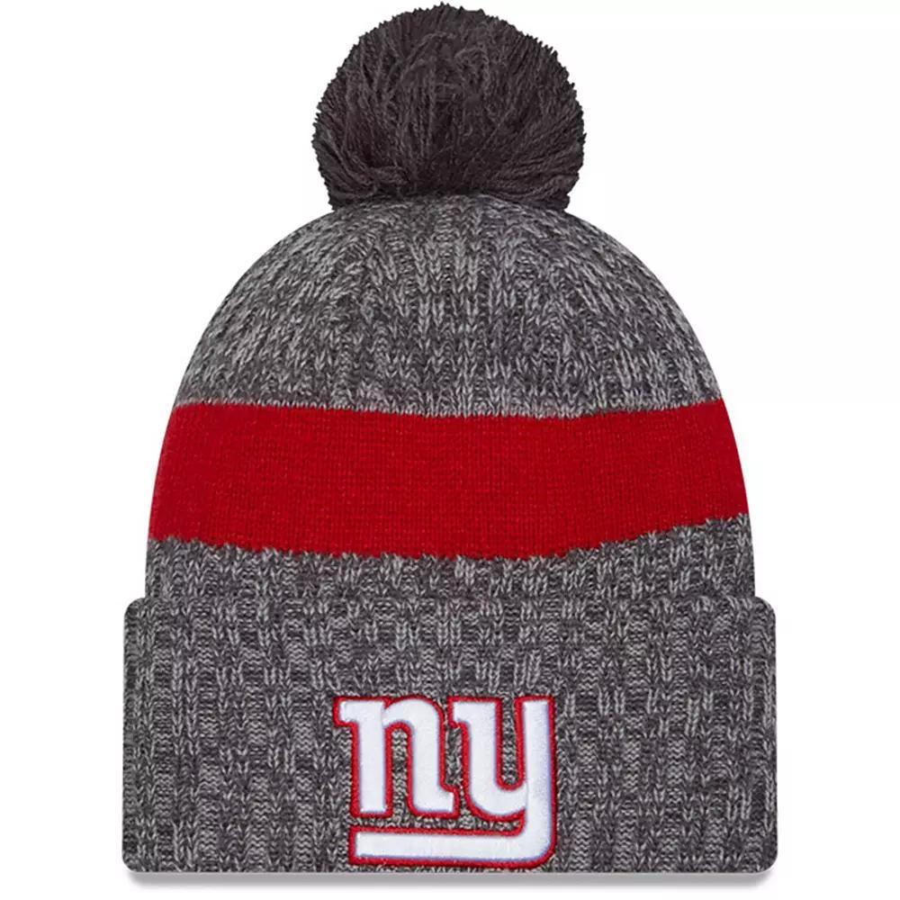 Men's New Era  Gray New York Giants 2023 Sideline Sport Cuffed Pom Knit Hat, Grey Product Image