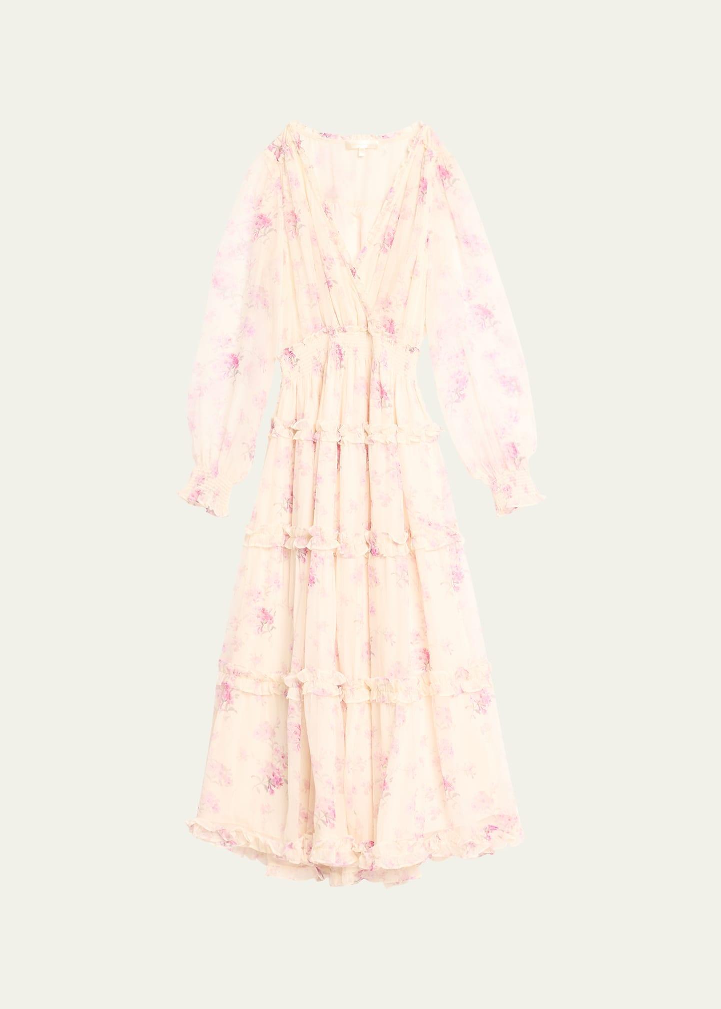Womens Kailo Silk Floral Tiered Maxi Dress Product Image