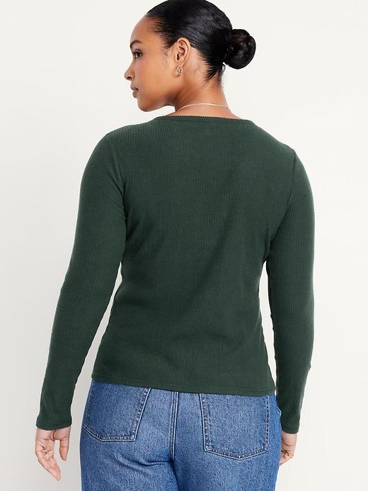 Plush-Knit Long-Sleeve T-Shirt Product Image