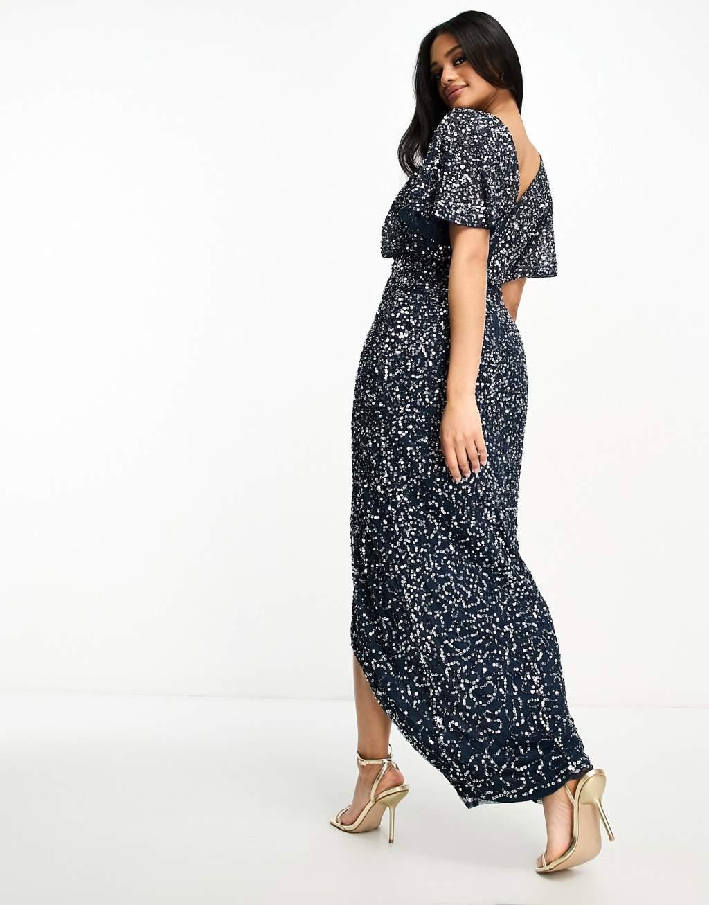 Beauut Maternity Bridesmaid embellished maxi wrap dress Product Image