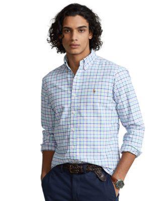 Mens Classic-Fit Gingham Oxford Shirt Product Image