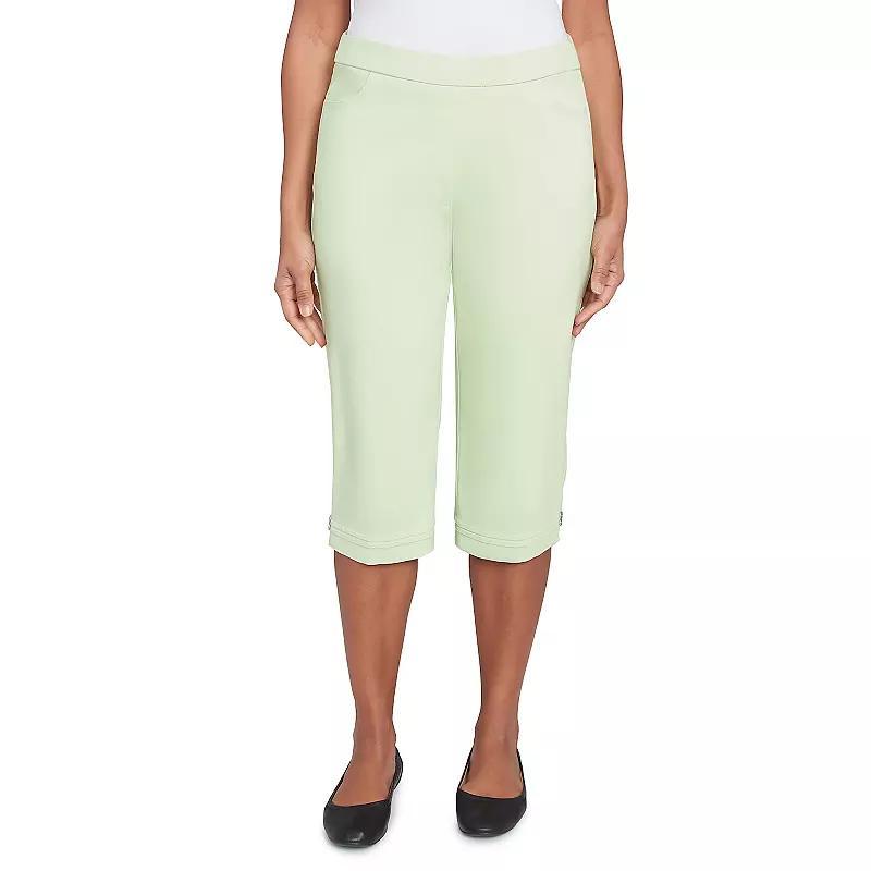 Women's Alfred Dunner Novelty Cuff Tummy Control Capri Pants, Size: 8, Pure White Product Image