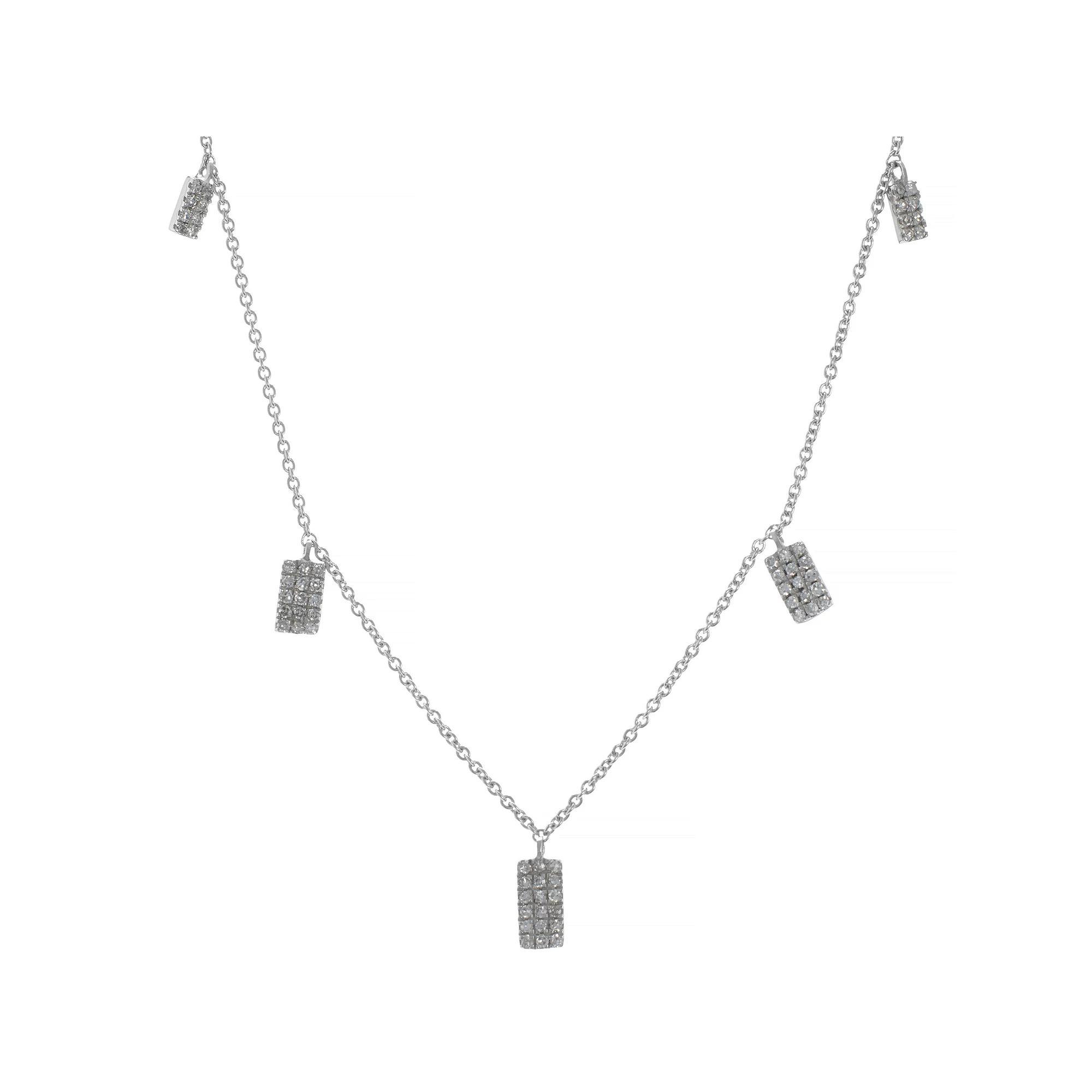 Luxle 14k White Gold 1/6 Carat T.W. Diamond Charm Necklace, Women's, Size: 15-17" ADJ Product Image