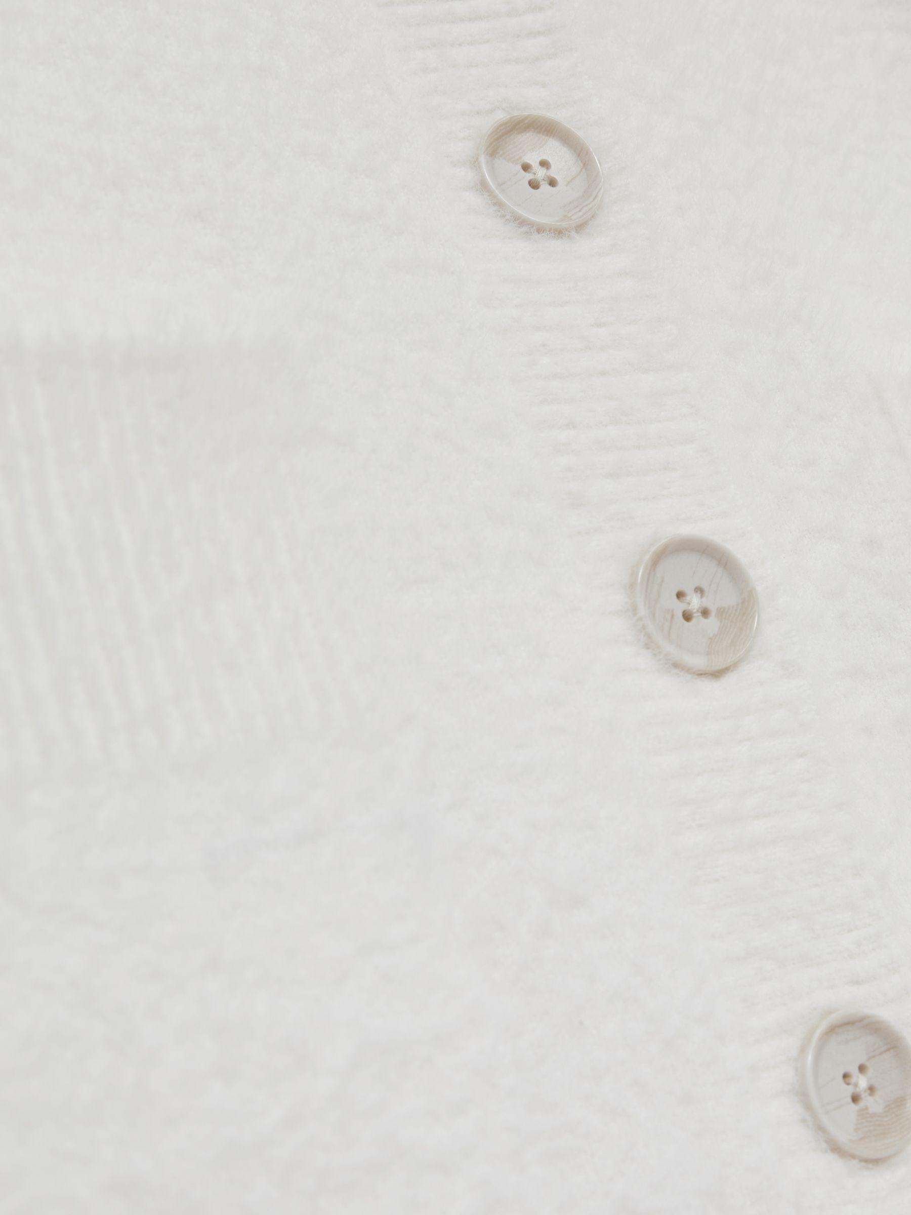 Oversized Plush Cardigan in White Product Image