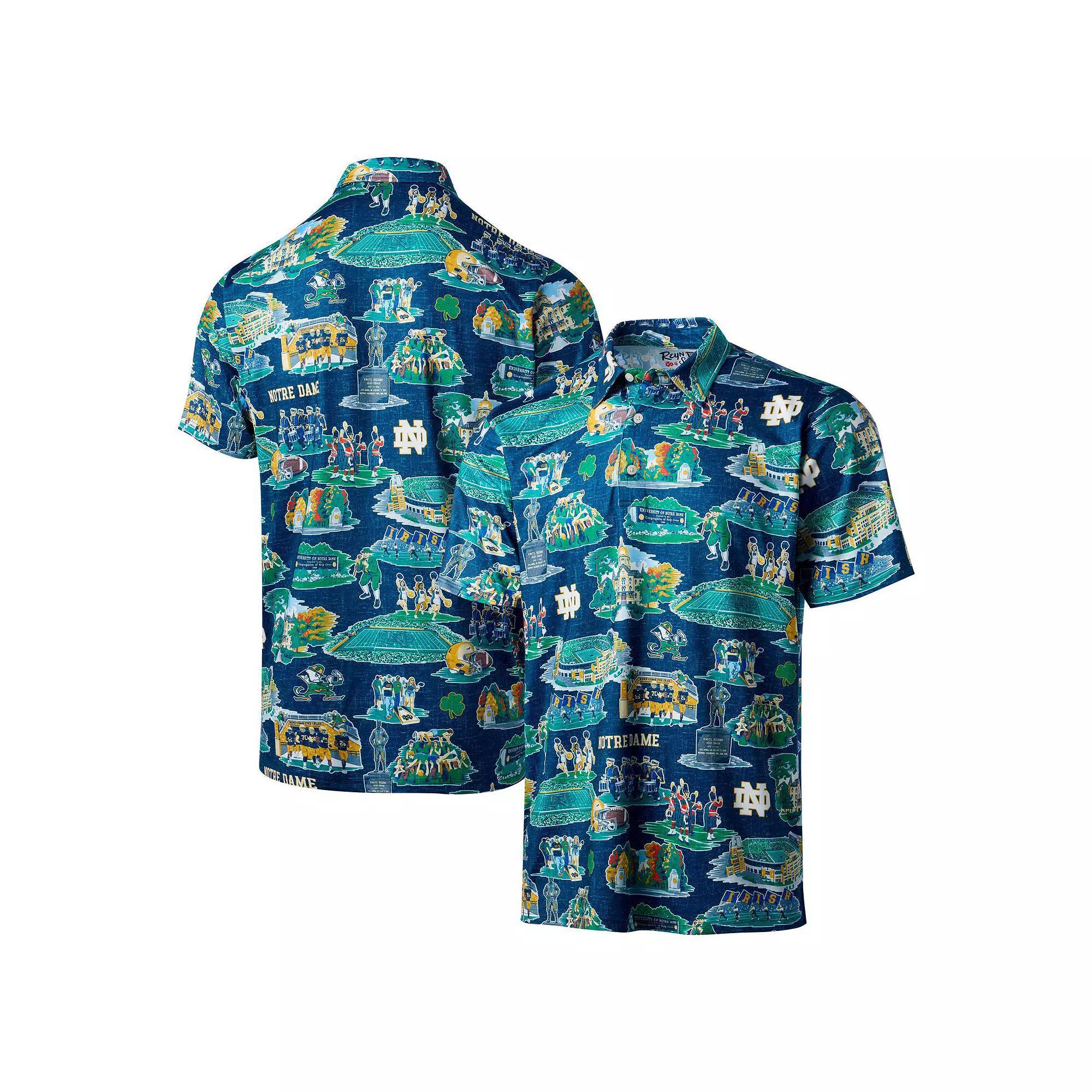 Men's Reyn Spooner Navy Notre Dame Fighting Irish Scenic Polo, Size: Small, Blue Product Image