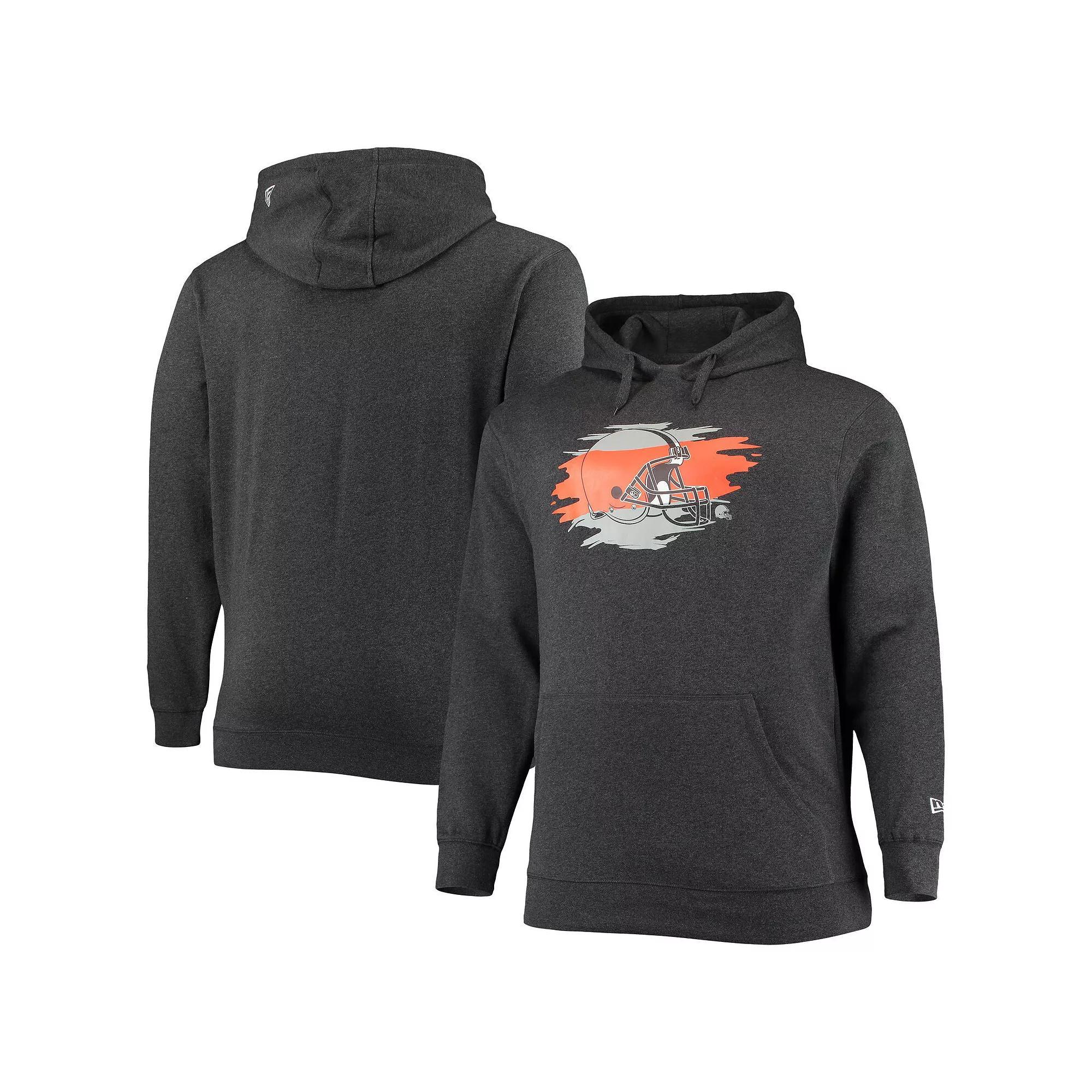 Men's New Era Charcoal Cleveland Browns Big & Tall Primary Logo Pullover Hoodie, Size: 3XB Product Image
