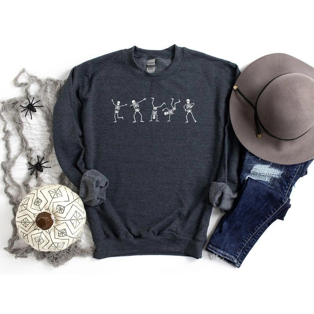 Simply Sage Market Women's Graphic Sweatshirt Dancing Skeleton Product Image