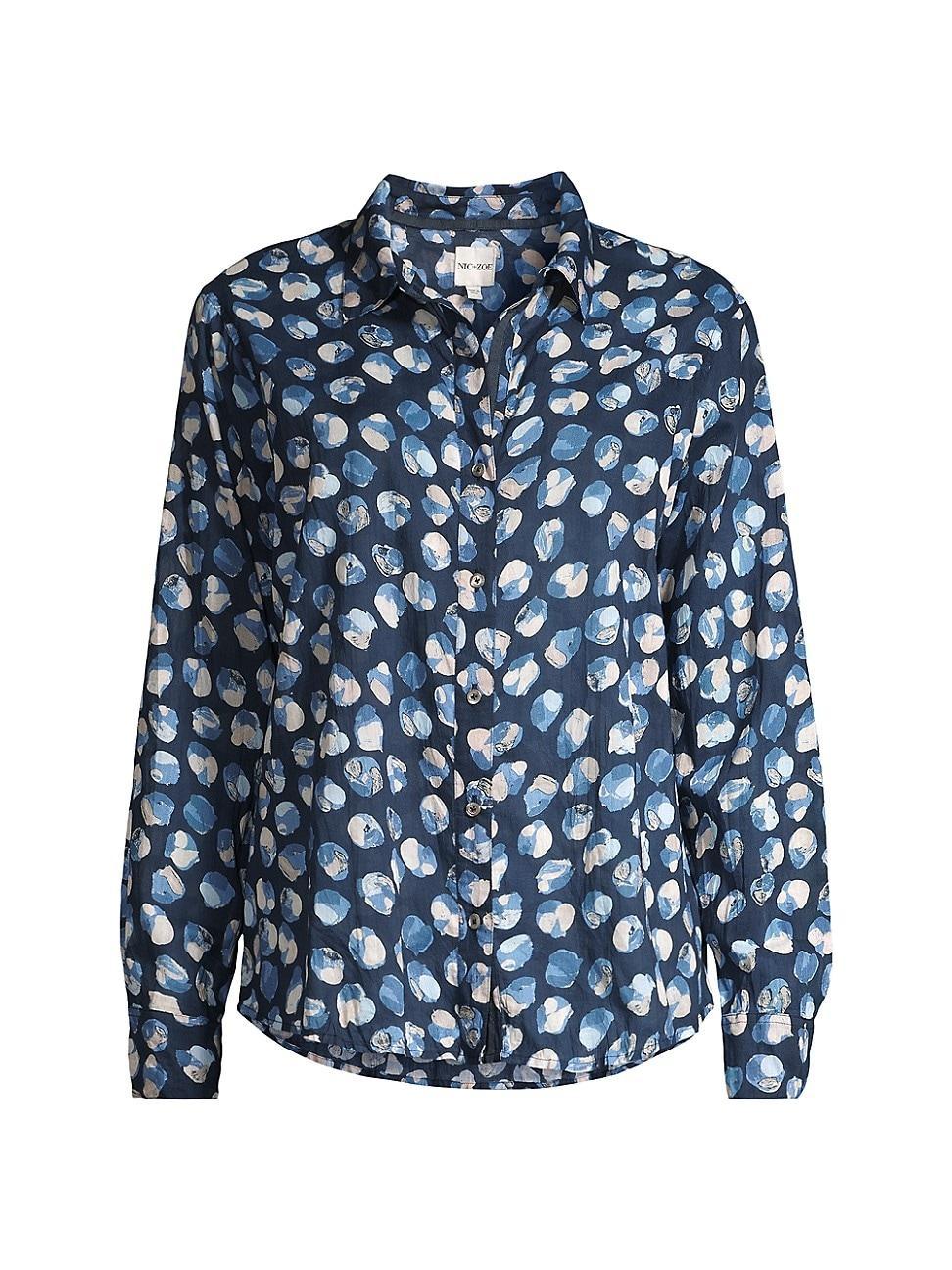 NIC+ZOE Many Moons Crinkle Shirt Multi) Women's Clothing Product Image