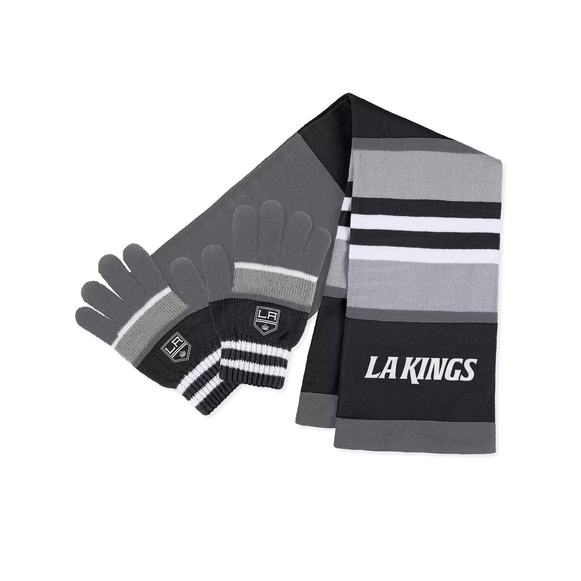 Women's WEAR by Erin Andrews Los Angeles Kings Stripe Glove & Scarf Set, Kgs Team Product Image