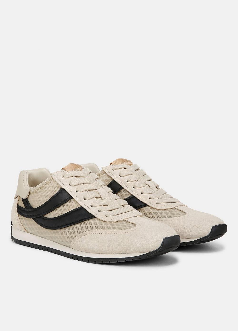 Womens Oasis Mesh & Leather Runner Sneaker, Moonlight/black, Size 6.5 Vince Product Image