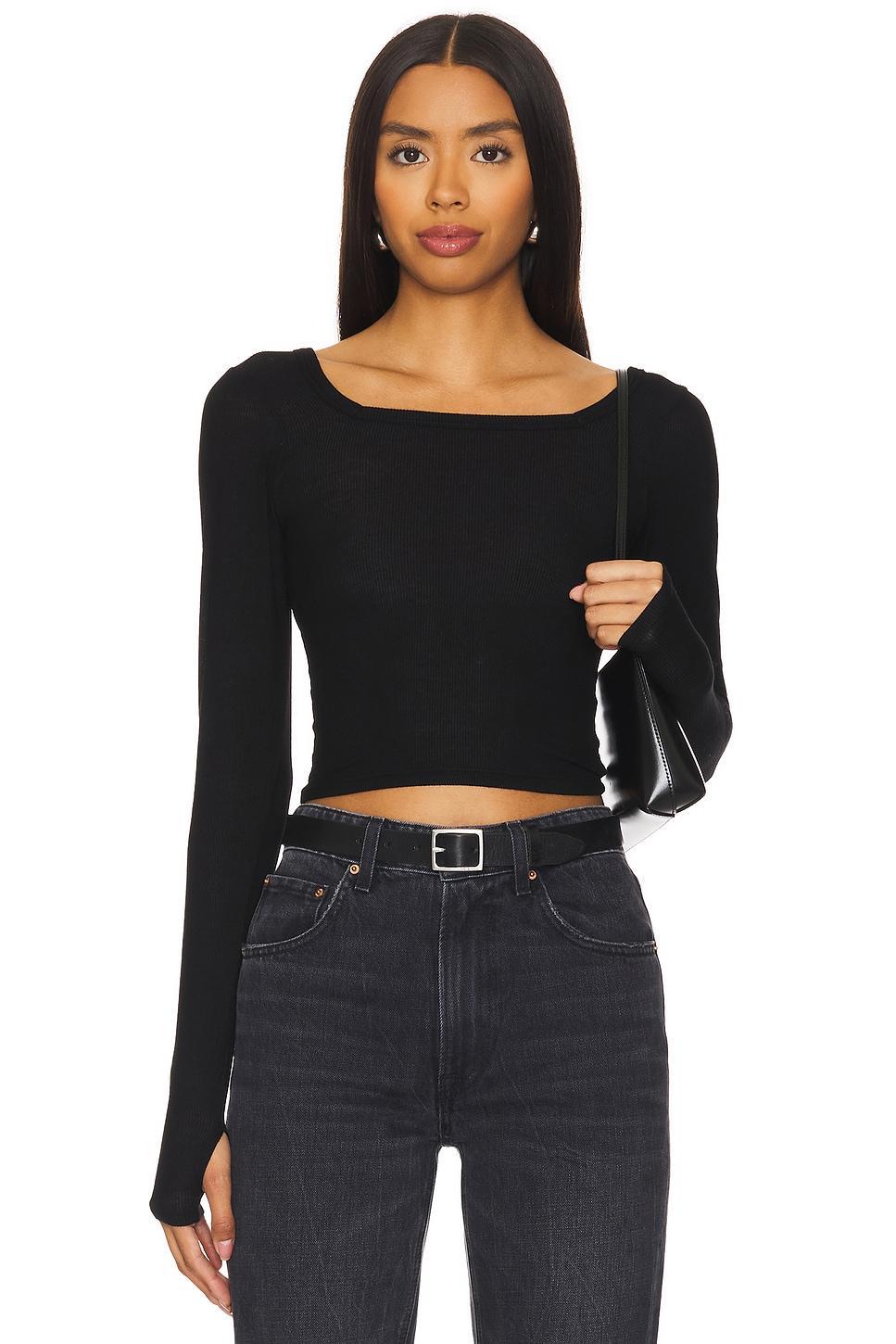 Pryderi Crop Square Neck Long Sleeve Michael Lauren Product Image