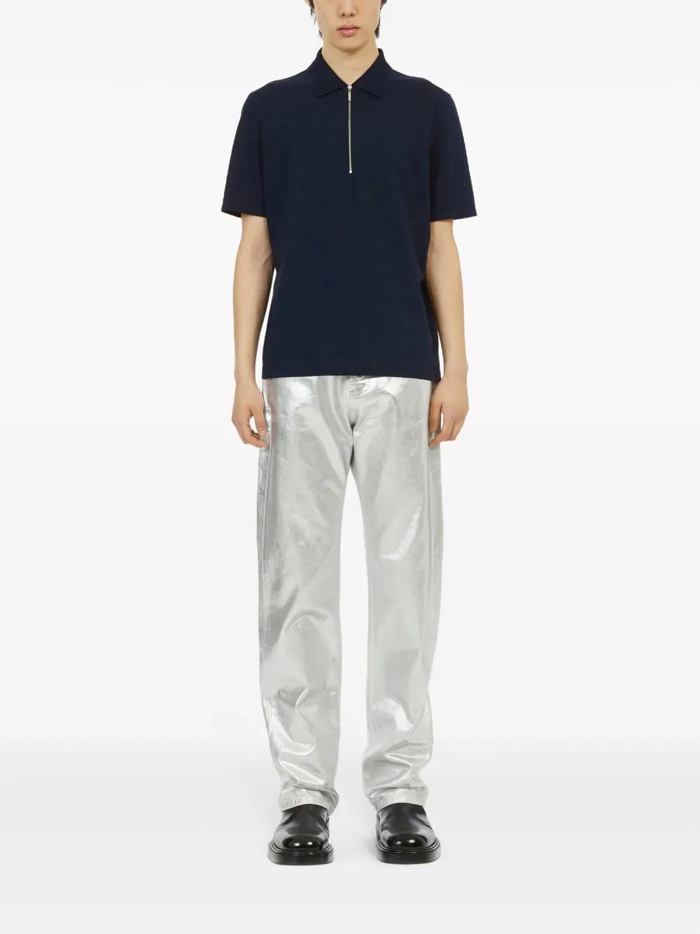 half-zip cotton polo shirt Product Image