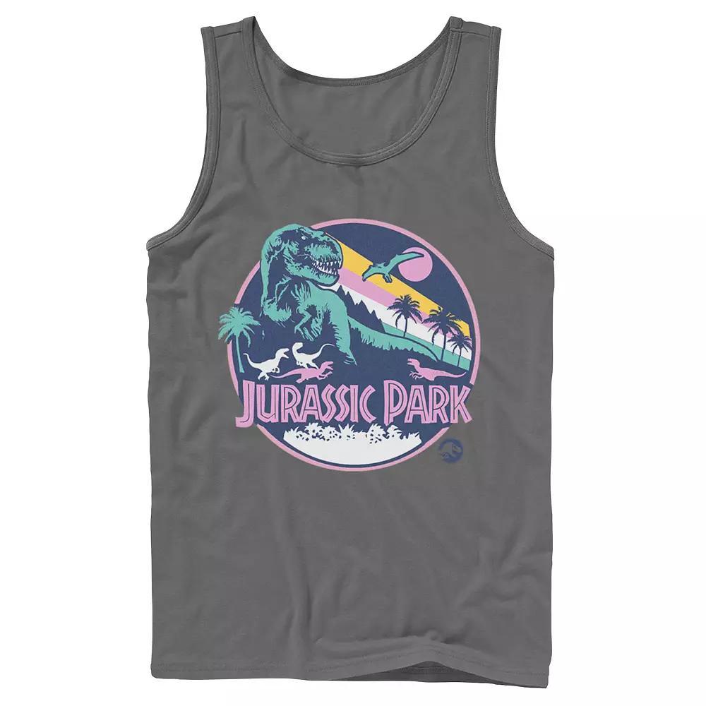 Men's Jurassic Park Retro Rex Scene Tank Top, Size: Large, Athletic Grey Product Image