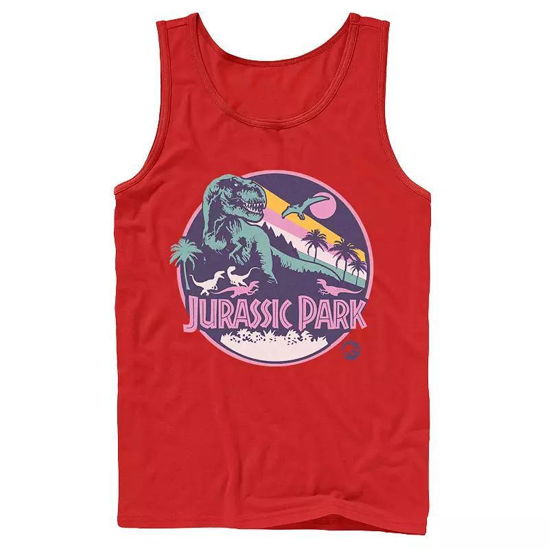 Men's Jurassic Park Retro Rex Scene Tank Top, Size: Large, Athletic Grey Product Image