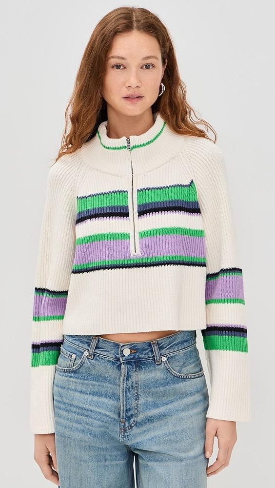 Free People Striped Greta Half Zip | Shopbop Product Image